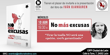 Imagen principal de NO MÁS EXCUSAS - Charla/Presentación libro - Iván Ojanguren