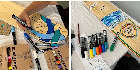 FREE Paint a Skateboard school holiday workshop, for 12-24year old. 1pm