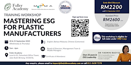 [Malaysia Training Workshop]: Mastering ESG For Plastic Manufacturers primary image