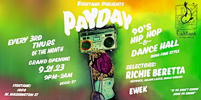 Imagem principal do evento PAYDAY - 90s Hip Hop and Dancehall with Beyonce Producer Richie Beretta