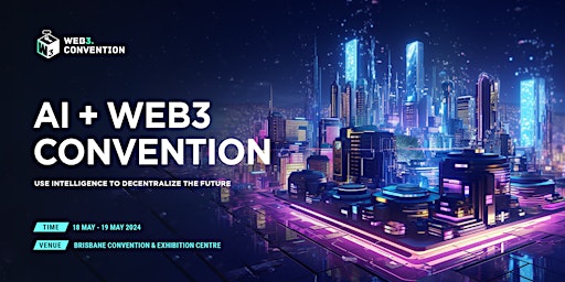 Imagem principal do evento AI + Web3 Convention