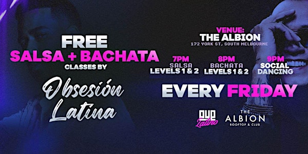 FREE Salsa & Bachata classes & social EVERY FRIDAY  in South Melbourne