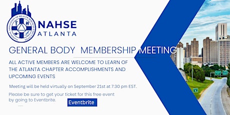 Imagen principal de NAHSE Atlanta Chapter General Membership Meeting