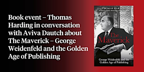 Primaire afbeelding van Book Event: Thomas Harding in conversation about The Maverick