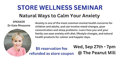 Hauptbild für Natural Ways to Calm Your Anxiety with Dr Kate Rhéaume