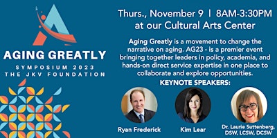 Aging Greatly Symposium 2023 – Changing the Narrative on Aging - Event Logo