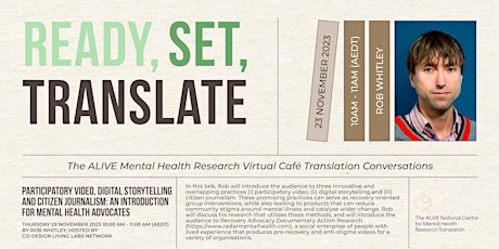 Hauptbild für The ALIVE Mental Health Research Virtual Café Translation Conversations #16