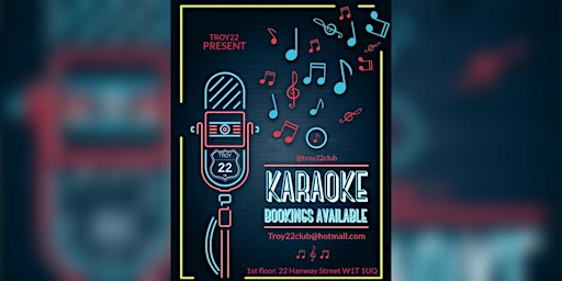 Image principale de KARAOKE Singalong Sessions At Troy22 (Mon-Wed)