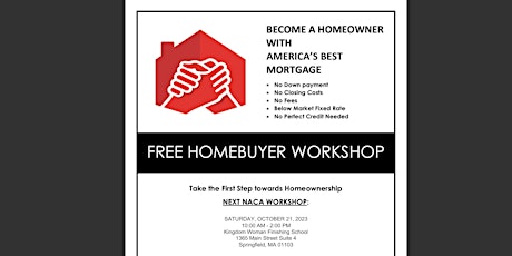 Imagem principal do evento NACA No Down Payment Homebuyer Workshop (Springfield, MA)