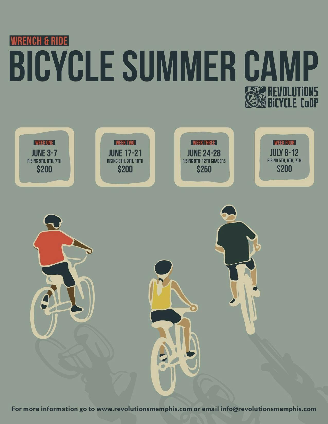 Wrench & Ride Bicycle Summer Camp 2019 - Grades 8,9,10