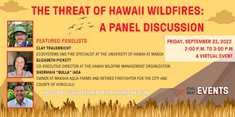 The Threat of Hawaii Wildfires: A Panel Discussion primary image