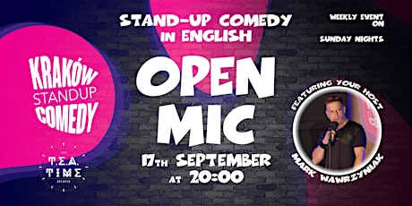 Image principale de Standup Comedy in English- Open Mic Night @Tea Time Brewpub