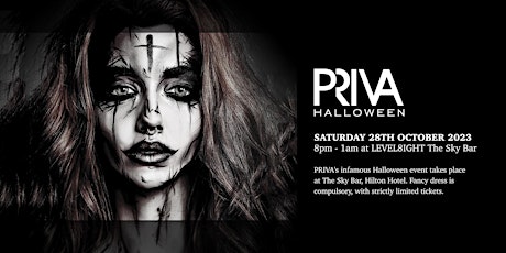 PRIVA Halloween Party at  The Sky Bar, Hilton Hotel, Bournemouth primary image