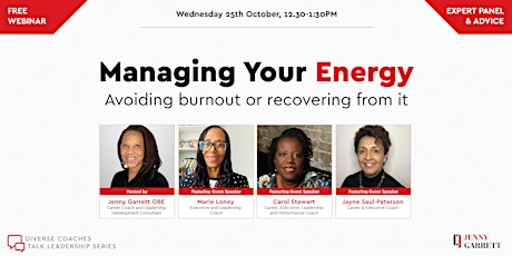 Managing your energy - avoiding burnout or recovering from it primary image