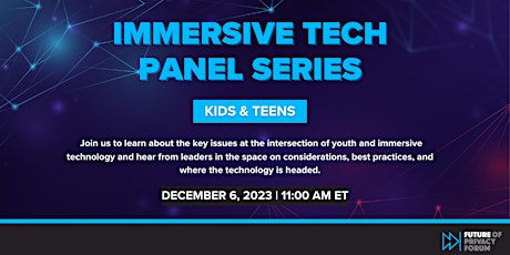 Primaire afbeelding van Immersive Tech Panel Series: Kids & Teens