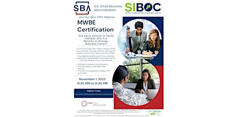 National Veterans Small Business Week - SBA/SIBOC WBC MWBE  Event primary image
