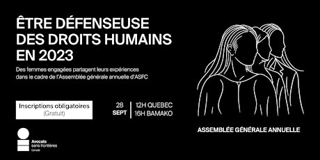 ASFC : AGA et  webinaire "Être défenseuse des droits humains en 2023" primary image