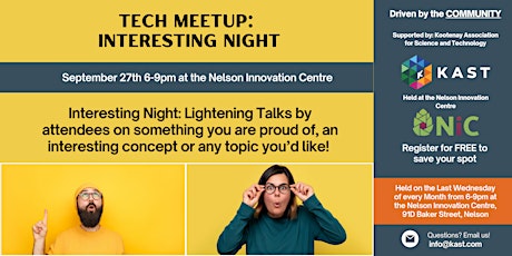 Nelson Tech Meet-up: Interesting Night primary image