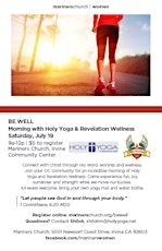 BE WELL: Holy Yoga and Revelation Wellness Event primary image