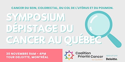 Symposium : Dépistage du  Cancer au Québec