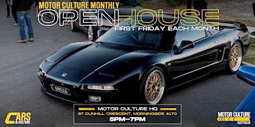 Imagem principal do evento Motor Culture Monthly Open House