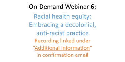Imagen principal de PHESC 6: Racial health equity: Embracing a decolonial, anti-racist practice