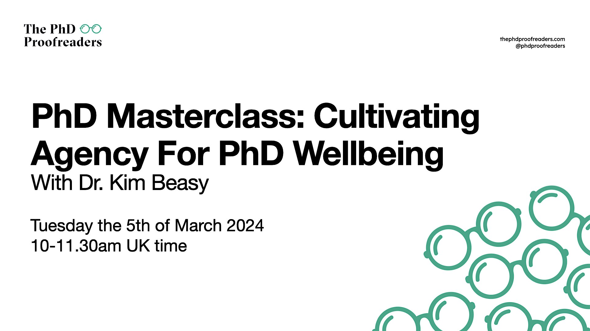 PhD Masterclass: Cultivating Agency for PhD Wellbeing