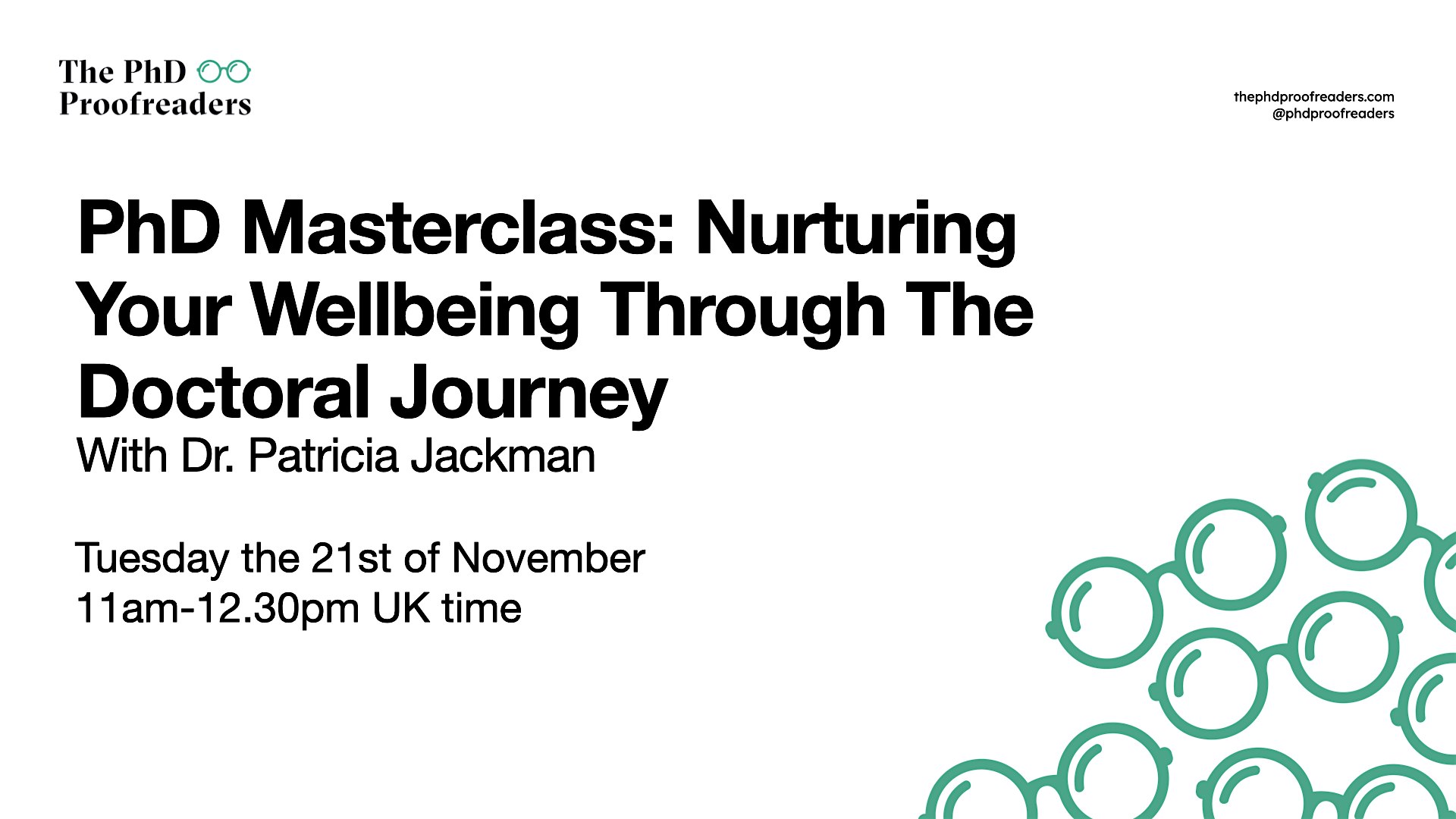 PhD Masterclass: Nurturing Your Wellbeing Through The Doctoral Journey