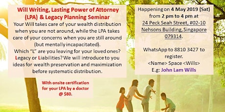Will Writing, Lasting Power of Attorney (LPA) & Legacy Planning Seminar  primary image
