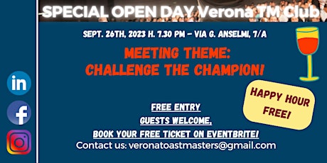 Image principale de SPECIAL OPEN DAY - Verona Toastmasters Club