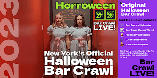 Primaire afbeelding van 2023 Official Halloween Bar Crawl New York, NY By BarCrawl LIVE Eventbrite