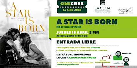 Imagen principal de CINE CEIBA Ciudad Mayakoba presenta "A Star is Born"