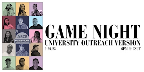 Immagine principale di ASCE OC Game Night (University Outreach Version) 