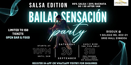 Imagem principal do evento Bailar Sensación Latin Party 30th Sep (Salsa Edition)