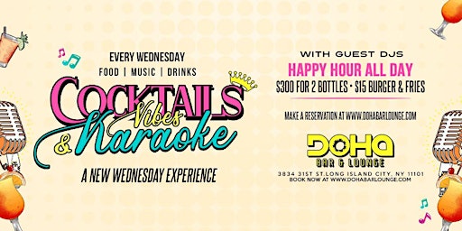Free Wednesday Afterwork Party in Queens, NYC at Doha Bar Lounge  primärbild