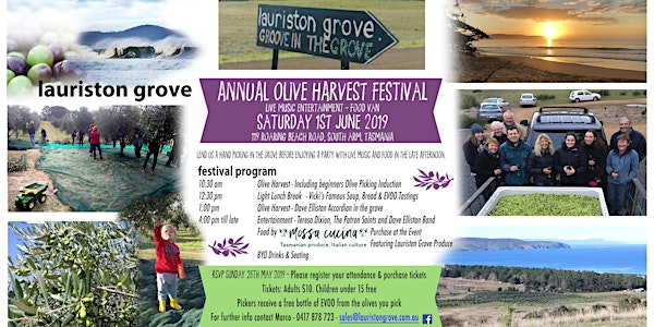 Lauriston Grove 2019 "Groove in the Grove" Olive Harvest Event