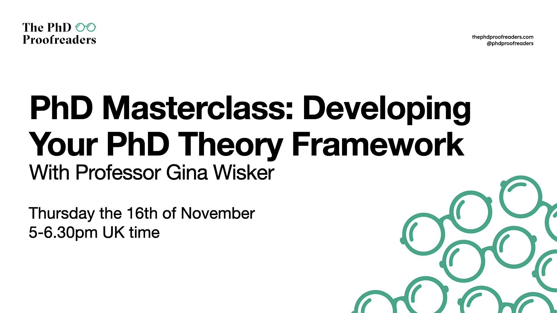 PhD Masterclass: Developing Your  PhD Theory Framework