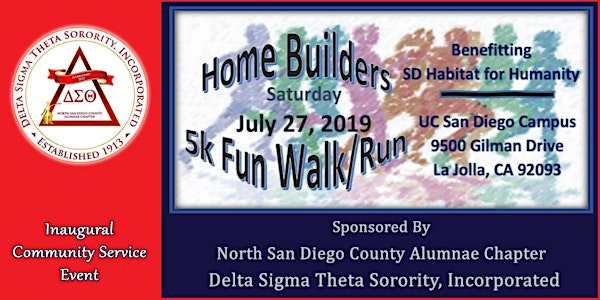 North San Diego County Alumnae Chapter, Homebuilders 5k Fun Run/Walk.
