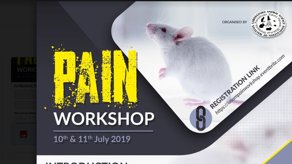 PAIN WORKSHOP by Laboratory Animal Science Association (LASAM) - 10 JUL 2019