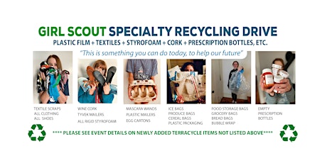 Girl Scout Expanded Specialty RECYCLING DRIVE - Spring 2024