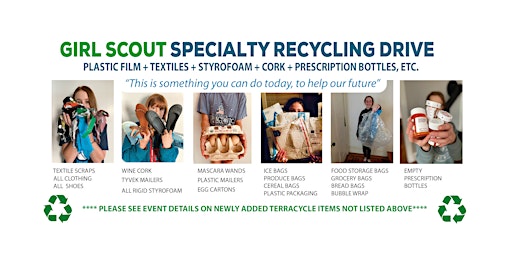 Imagem principal de Girl Scout Expanded Specialty RECYCLING DRIVE - Spring 2024
