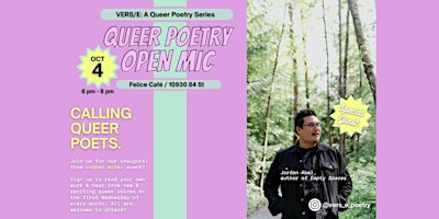 Felice Noir : Queer Poetry Reading Series w/ Jordan Abel