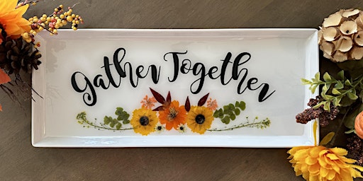Gather Fall Flowers Charcuterie Serving  Tray Paint Sip Class Canal Fulton primary image