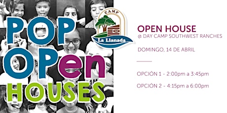 Primaire afbeelding van POP OPEN HOUSE: Day Camp LLANADA @ Southwest Ranches