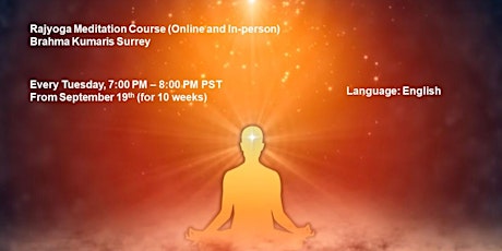 Rajyoga Meditation Foundation Course | In-person & Online | English primary image