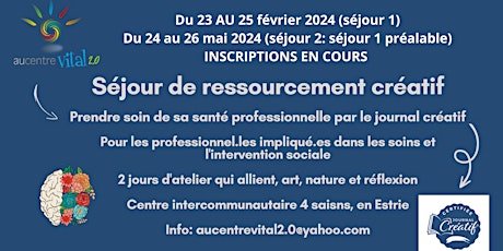 Séjour no.2 de ressourcement créatif pour conserver sa vitalité au travail