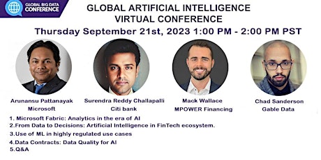 Global Artificial Intelligence Virtual Conference- Webinar  (Free) primary image