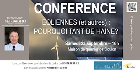 Image principale de Conférence - Eoliennes (et autres) : Pourquoi tant de haine ?