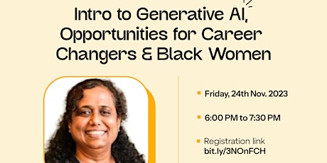 Imagem principal de Intro to Generative AI, Opportunities for Career Changers & Black Women