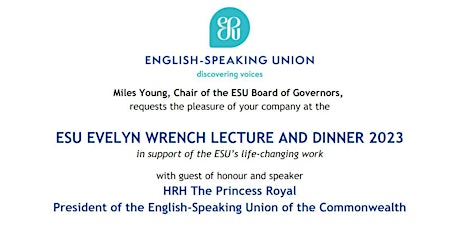 Image principale de ESU Evelyn Wrench Lecture and Dinner 2023
